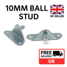 2x Gas Strut Brackets – 10mm Ball Stud Left Mount ZincPlated Steel Heavy Duty UK