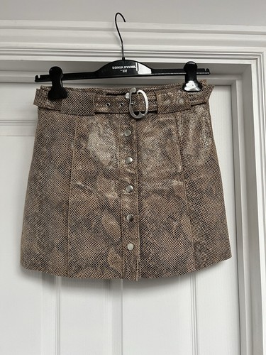 Zara brown leather mini skirt - leather,