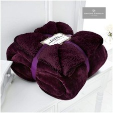 Luxury Faux Fur Throws Fleece Blanket Double King Size Sofa Bed Chair Warm Soft 