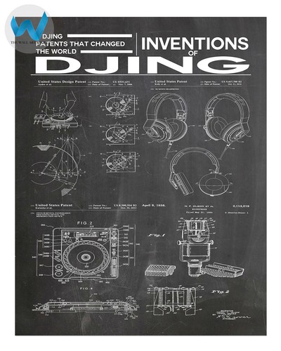 Equipment patent art poster - dj,