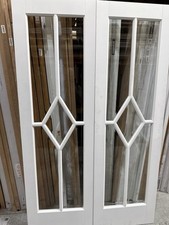 78x48” 40mm White Glazed Reims Internal Rebated French Pair