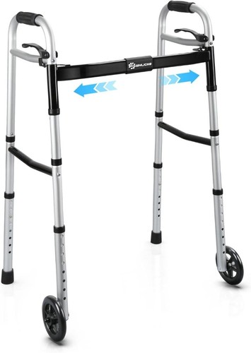 Folding walking frame for - walking,