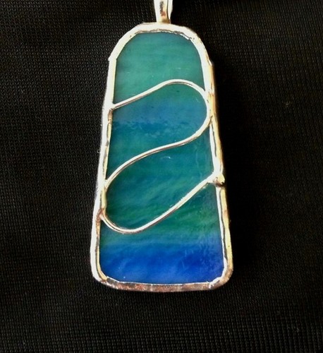 Stained glass bell pendant - stained,
