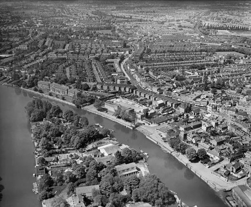 Aerial view river thames - aerial,