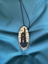 Pyrography Necklace Cornish Tin Mine Pendant