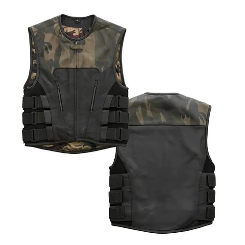 Men camouflage leather - leather, biker