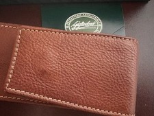 Red GIGLIODORO Leather Calf Brandy Handmade Pen Holder Case NOS