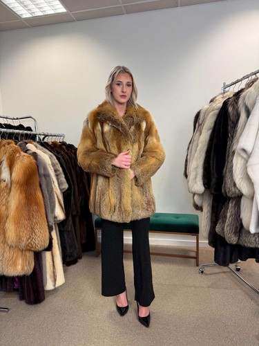 Red fox fur - coat,, xl