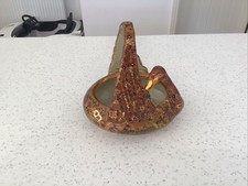 Vintage Japanese Satsuma Ware Planter Shaped Like A Swan Gold Detail Good Repair