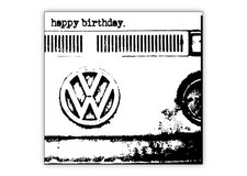 Classic car Birthday card. VW