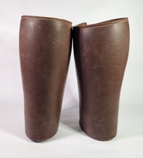 Vintage Brown Leather Gaiters Buckle Equestrian Reinactment Prop Larp