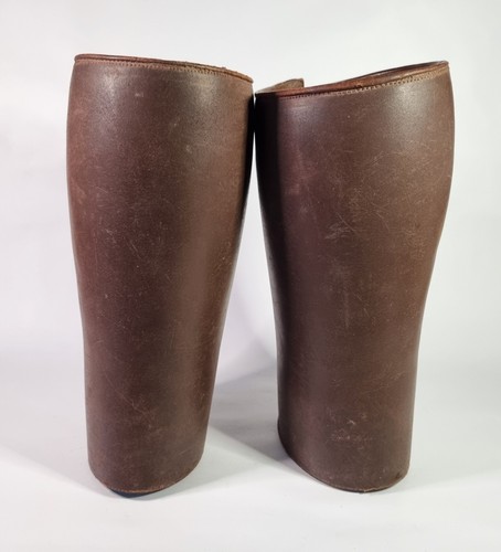 Vintage brown leather gaiters - brown,