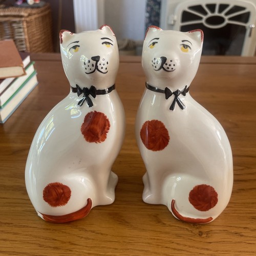 Arthur wood ceramic cats - arthur,