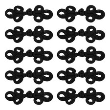 10 Pairs Chinese Knots Frog Buttons Closure Black Sewing Buttons Fasteners