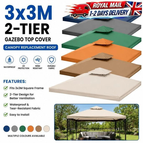 3x3m gazebo top cover roof - 3x3m, 2