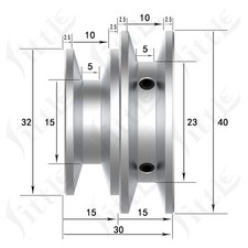 Aluminium Grooved Pulley 2