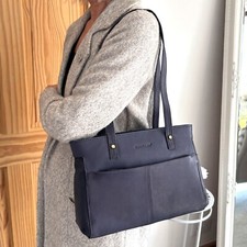 Rowallan Navy Leather Tote