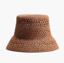 H&M Dark Beige Straw Hat Size
