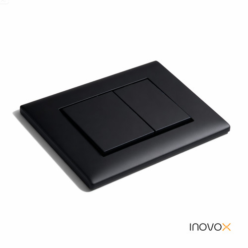 Black abs flush plate - black,