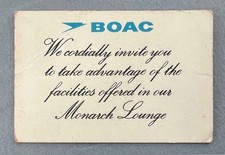 BOAC Monarch Lounge Invitation