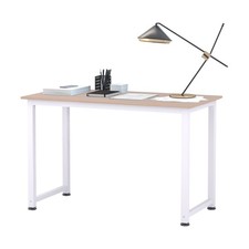 Minimalist Computer Desk for Home Office - Sturdy Metal Frame, Easy-Clean Top