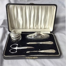 1938 Solid Sterling Silver 5 Piece Manicure Set Hallmark Daniel Manufacturing 