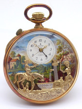 FANTASTIC VINTAGE CHARLES REUGE MUSICAL POCKET WATCH IN BOX RARE