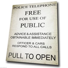 POLICE PHONE BOX SIGN Vintage