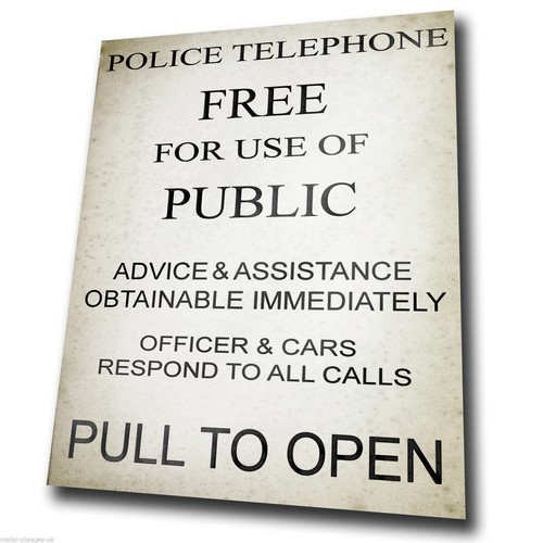 Police phone box sign - police, vintage
