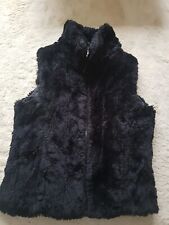 New Look black faux fur gilet Body Warmer Teddy Shaggy Fluffy Size 10 12