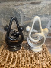 Lovers or Friends Sculpture Hand Carved Abstract Soapstone  (9 inch)