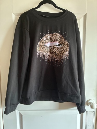 Ladies black leopard - black, print