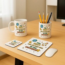 BEST WALL AND FLOOR TILER IN THE UNIVERSE Gift Set - Mug Mat Coaster Combo