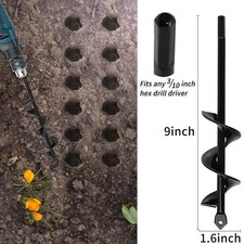 Garden Auger Spiral Drill Bit Gardening Flower Planter Earth Drill Planting Hole