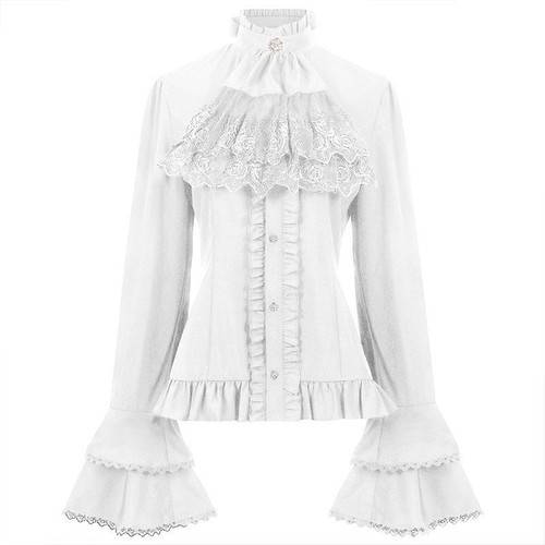 Ladies victorian ruffle blouse - ladies,