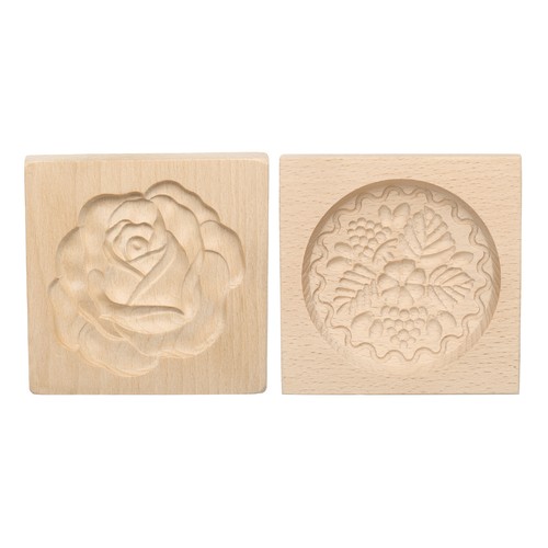2pcs wooden cookie mould - 2pcs,