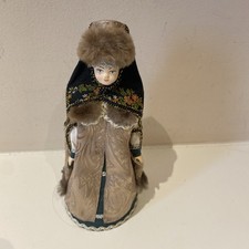 Vintage russian doll collectible folklore doll antique handpainted  costume