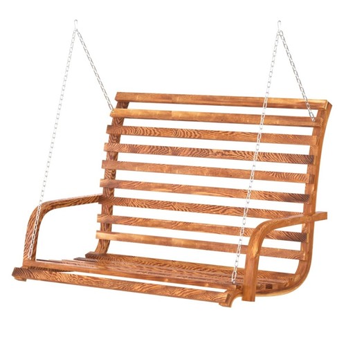 Wooden hanging swing bench - swing,