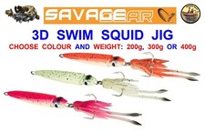 SAVAGE GEAR 3D SWIM SQUID JIG PIRK SEA FISHING LURE FOR COD LING HALIBUT POLLOCK