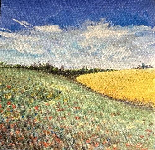 Original acrylic landscape - acrylic,