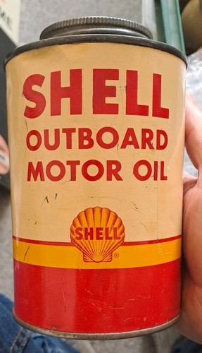 Shell outboard motor oil tin - outboard,