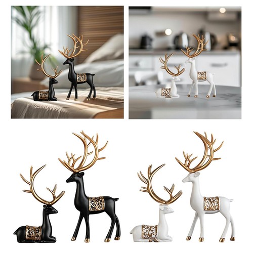 2pcs deer sculptures - 2pcs, animal