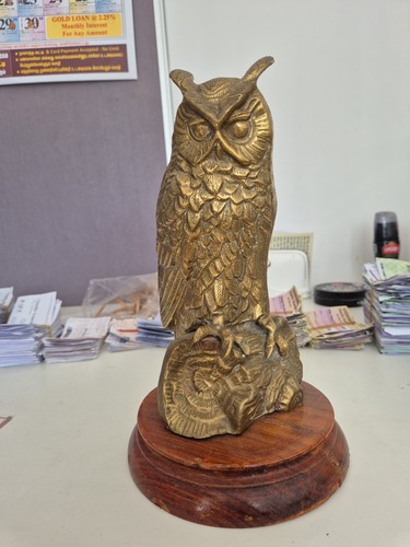 Vintage large brass owl - vintage,