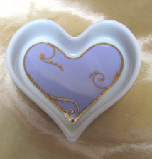 Christian Lacroix Follement Porcelain Lilac/Gold Heart Trinket Jewellery Dish