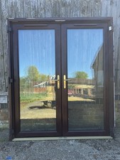 Upvc French doors patio brown