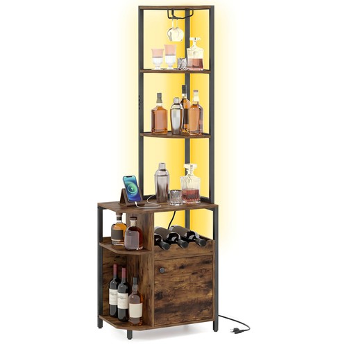 Corner bar cabinet - cabinet, w/led