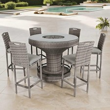 Grey Rattan Garden Bar Set