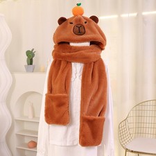 Cute Bear Plush Hat Scarf
