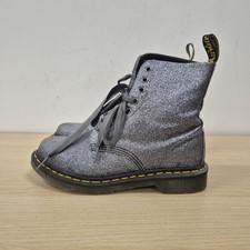 Dr Martens 1460 Pascal Glitter Silver Ankle Sparkly Disco Party Boots Uk 5