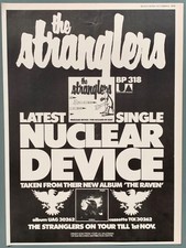 THE STRANGLERS 1979 original POSTER ADVERT NUCLEAR DEVICE The Raven